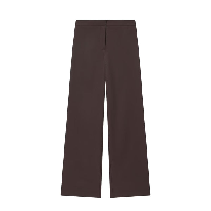 Damen nan elegante High‑Waist Weitbein-Anzughose mit flachem Bund und verdeckter Naht Drune