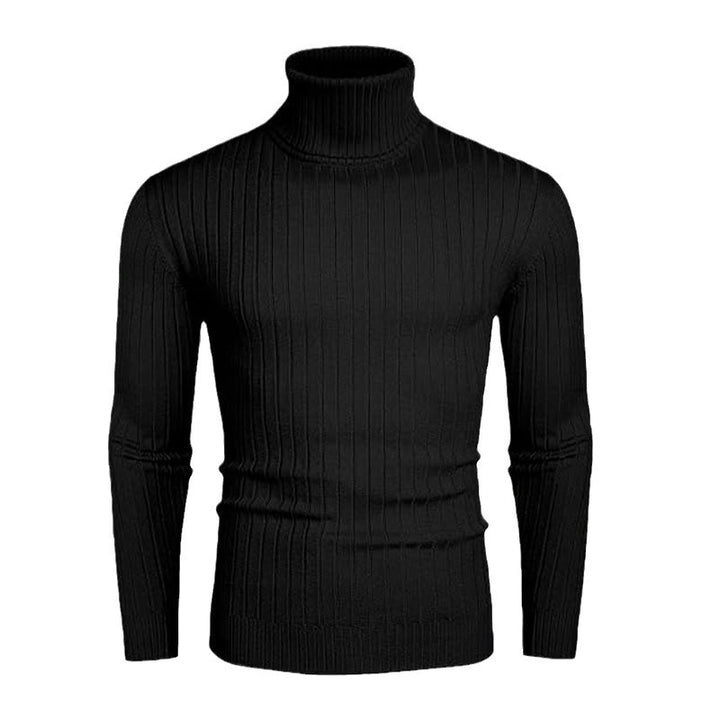 Herren nan gerippter Feinstrick-Rollkragenpullover Slim Fit Drune