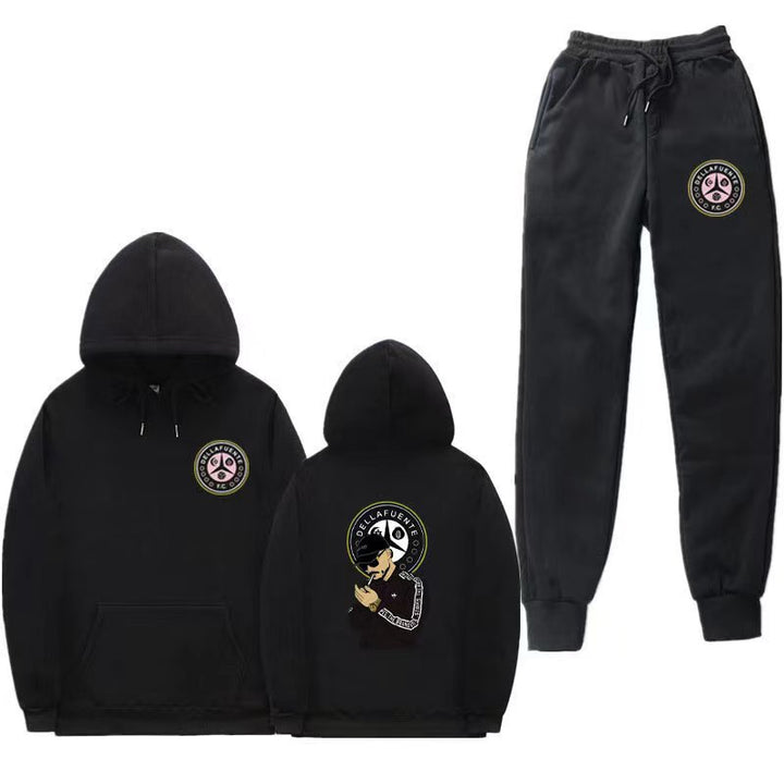 Damen Set aus Kapuzenpullover und Jogginghose mit einzigartigem Druck Drune