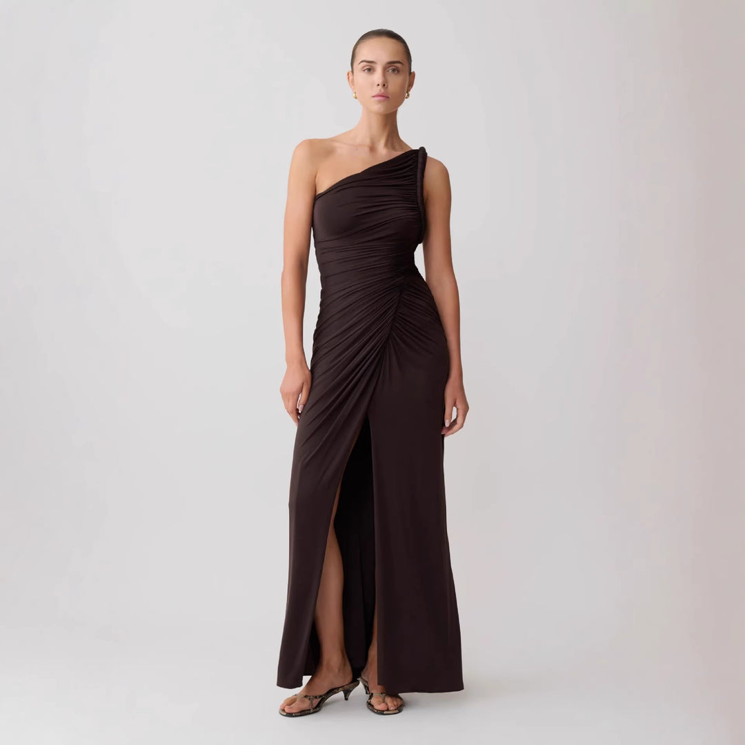 Damen Elegantes Wickelkleid mit asymmetrischem Schnitt Drune