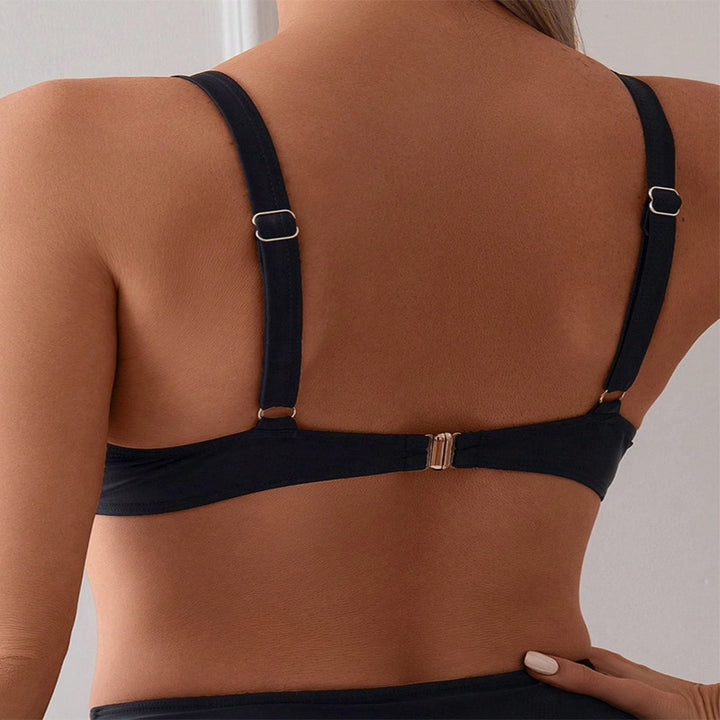 Damen Hochgeschlossener Bikini mit modischen Einsätzen Drune
