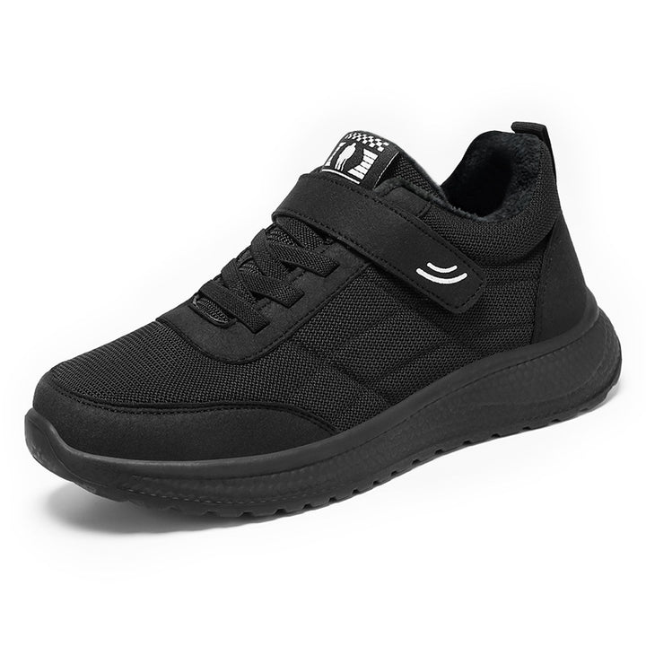 Damen nan gefütterter Komfort-Walking-Sneaker mit niedrigem Schaft, Klettverschluss und stoßabsorbierender EVA-Dämpfung Drune
