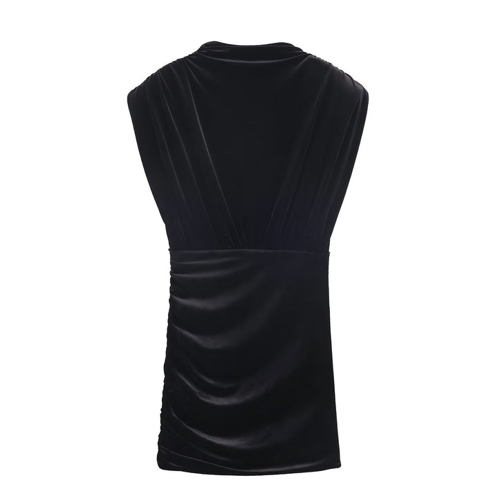 Damen elegantes Top mit Wickeldesign und luxuriöser Drapierung Drune
