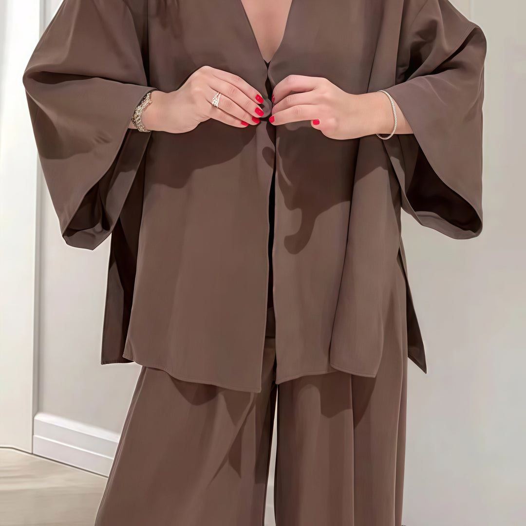 Damen Elegante Kimono-Jacke mit weiten Ärmeln und lockerer Passform Drune