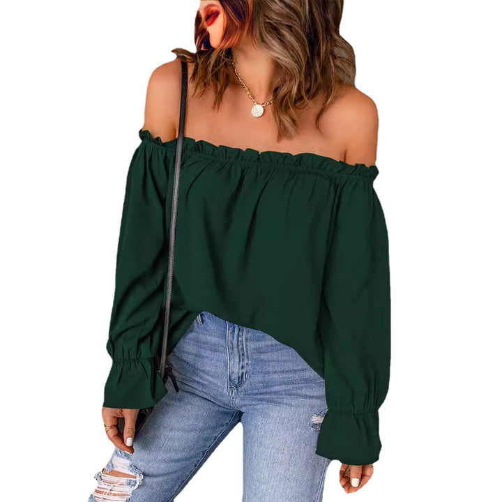 Damen Off-Shoulder Bluse mit Rüschendetails und lässigem Schnitt Drune