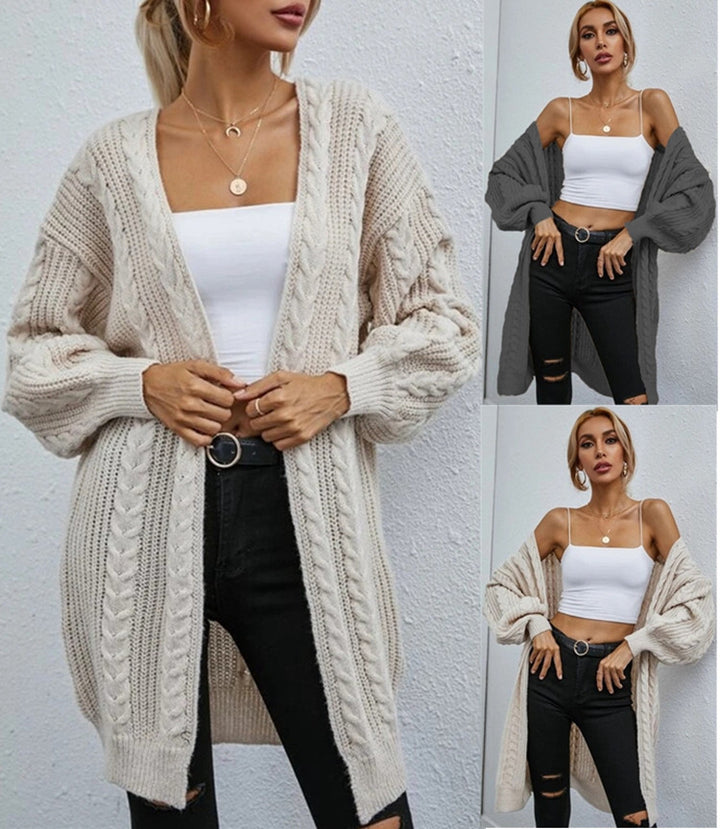 Damen Großer Strickcardigan mit tiefem V-Ausschnitt und lässigem Schnitt Drune