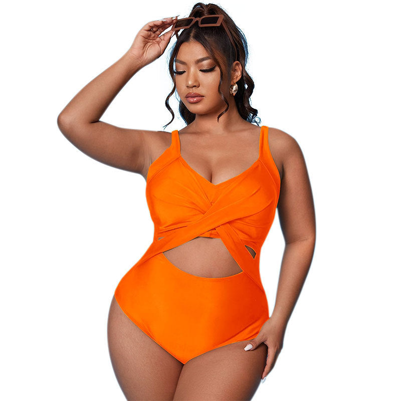 Damen Einteiler Badeanzug mit raffiniertem Wickeldesign und seitlichen Cut-Outs Drune