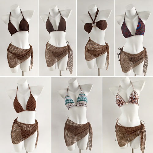 Damen Triangel-Bikini mit modischen Netzrock-Details Drune