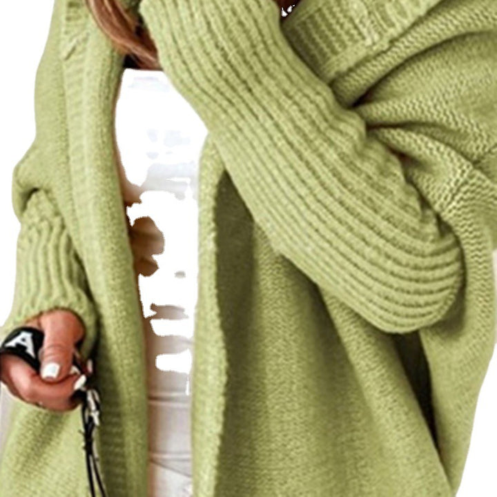Damen Grobstrickcardigan mit weitem Revers und strukturiertem Design Drune