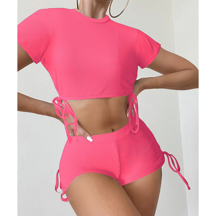 Damen Sportliches Crop-Top und Shorts-Set Drune