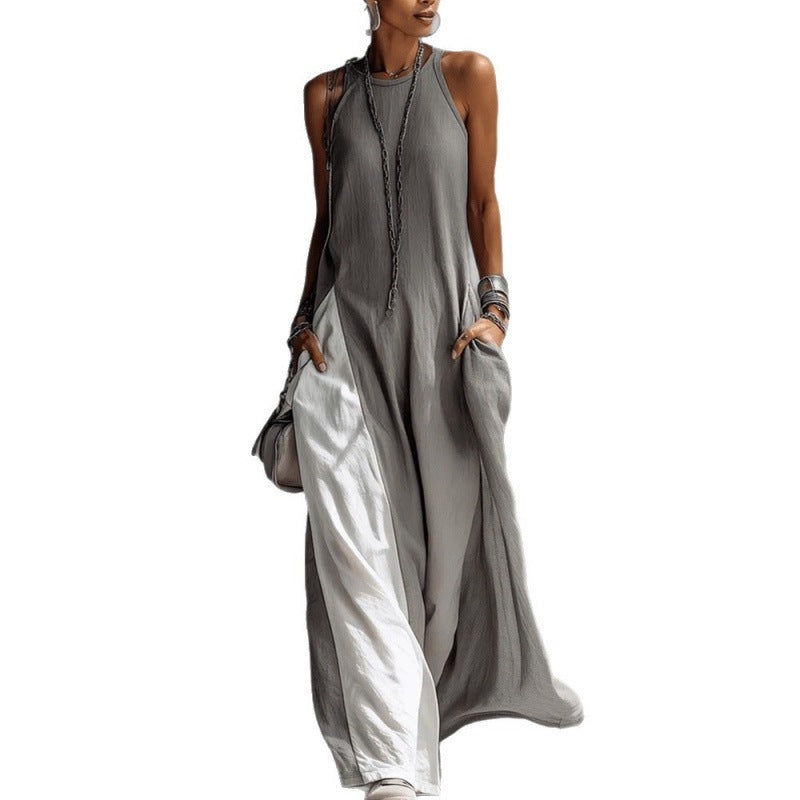 Damen Lässiges Maxikleid mit asymmetrischem Schnitt und tiefem Rückenausschnitt Drune