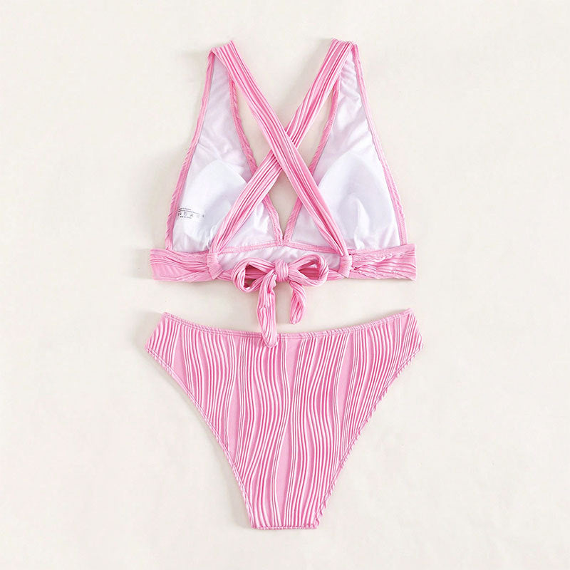 Damen Hochtailliertes Bikini-Set mit eleganter Rippstruktur Drune
