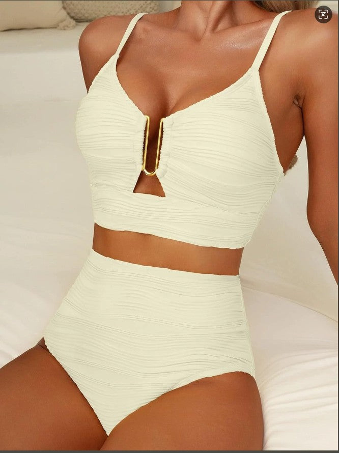 Damen Hochtailliertes Bikini-Set mit modischem Cut-Out Drune