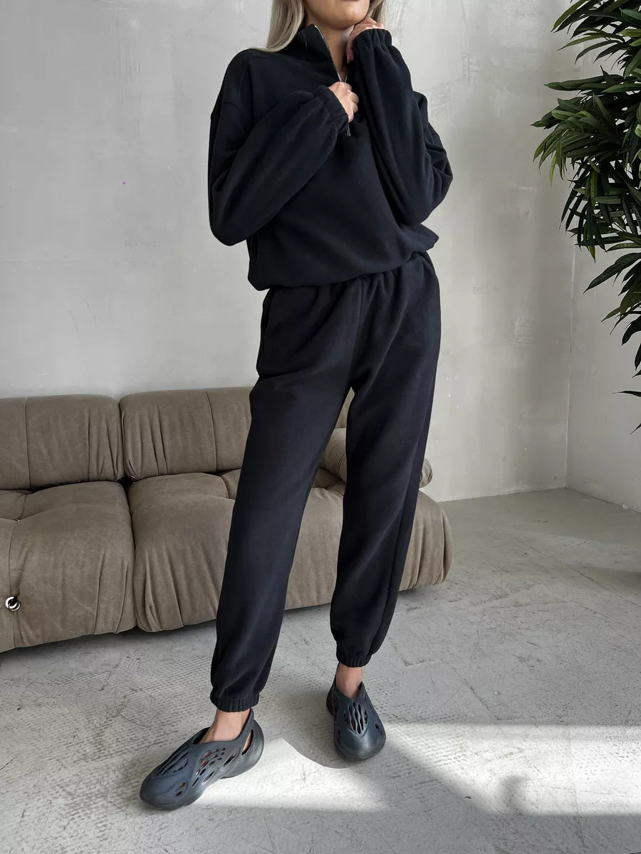 Damen Sportliches Sweatshirt und Jogginghose Set mit Tunnelzug Drune
