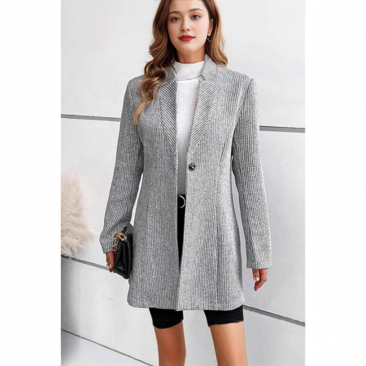 Damen Moderne Strickblazer mit schmalem Schnitt und eleganten Details Drune