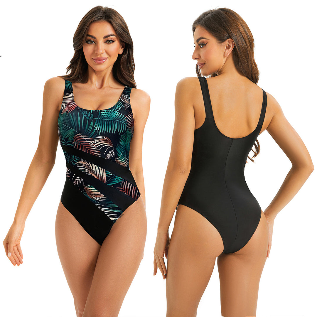 Damen Sportlicher Röhren-Badeanzug mit floralem Design Drune