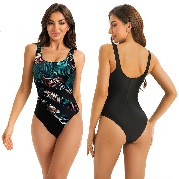 Damen Sportlicher Röhren-Badeanzug mit floralem Design Drune