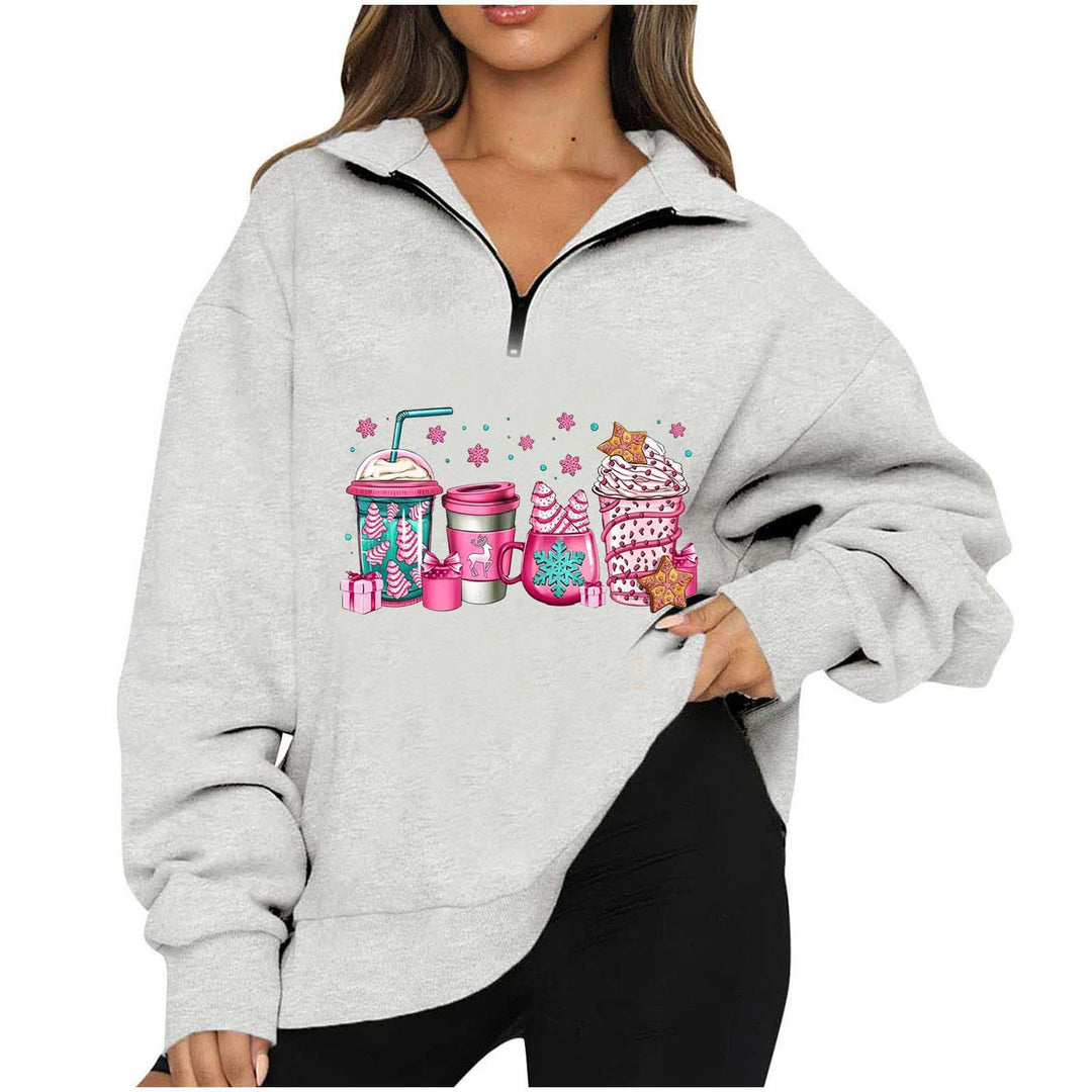 Damen Sweatshirt mit halbhohem Kragen Drune