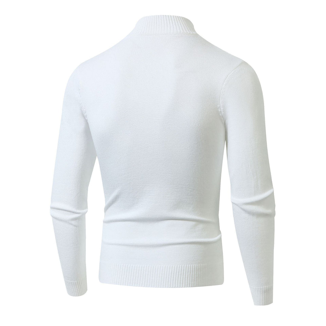 Herren Strickpullover mit modernem Zopfmuster und hohem Stehkragen Drune