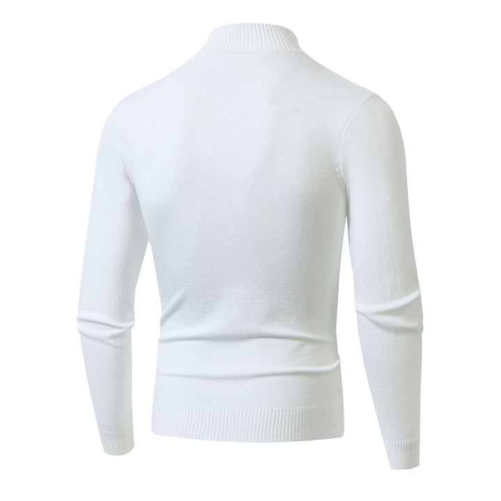 Herren Strickpullover mit modernem Zopfmuster und hohem Stehkragen Drune