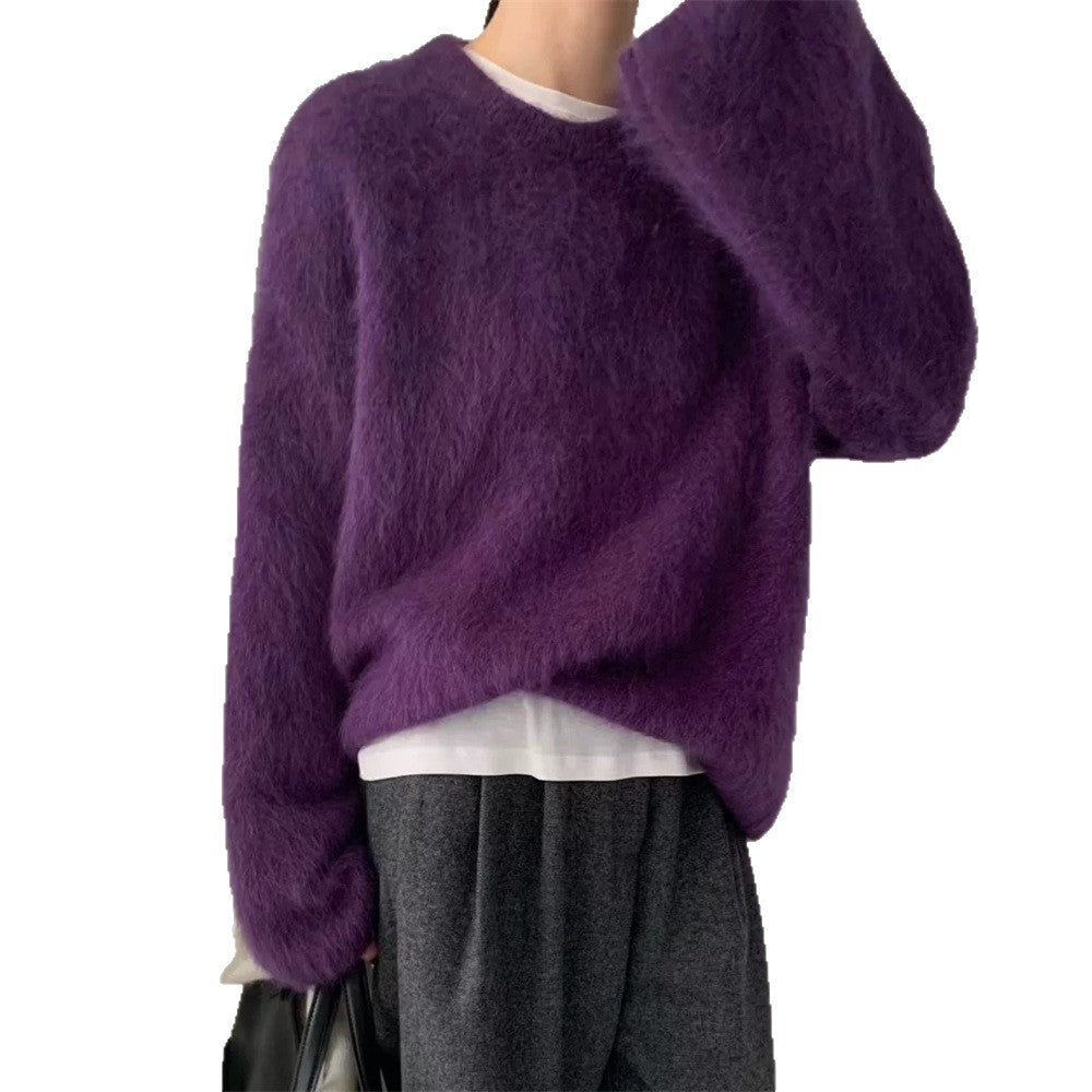 Damen Flauschiger Pullover mit oversized Schnitt aus Mohair-Wolle Drune
