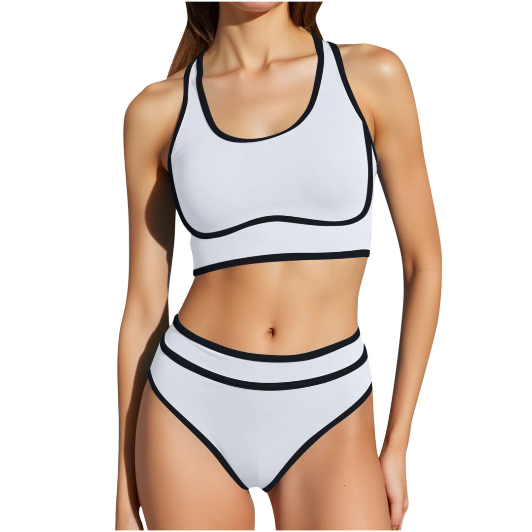 Damen Sportliches Bikini-Set mit hoch taillierter Hose Drune