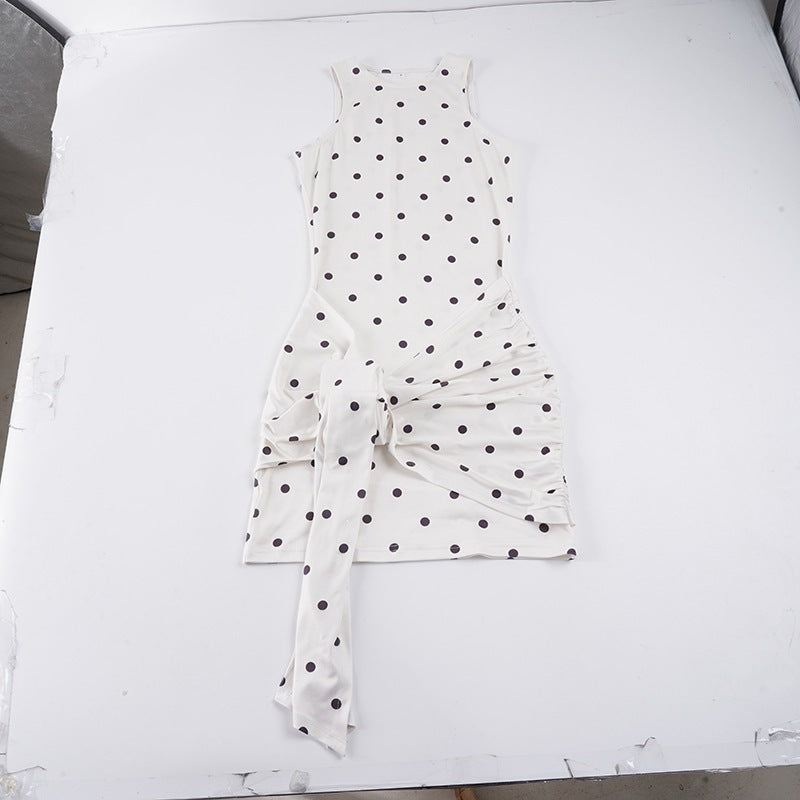 Damen Mini-Kleid mit Rüschendetails und modernen Punktmustern Drune