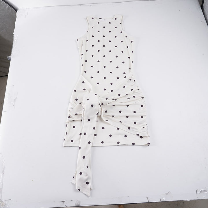 Damen Mini-Kleid mit Rüschendetails und modernen Punktmustern Drune