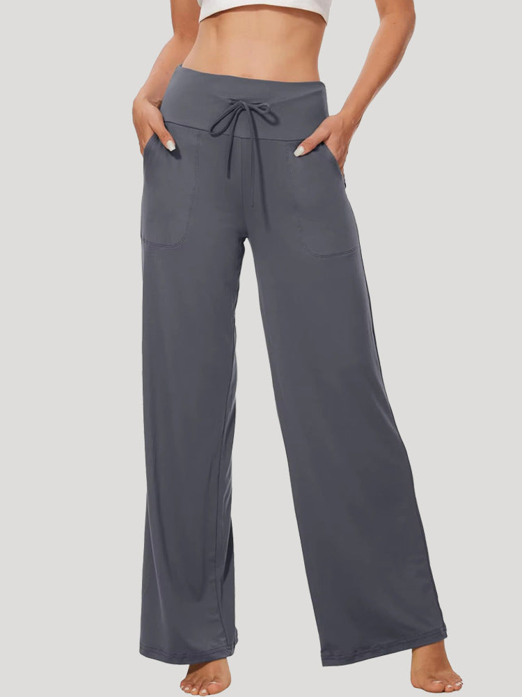 Damen Bequeme Freizeithose mit weitem Schnitt und Kordelzug Drune