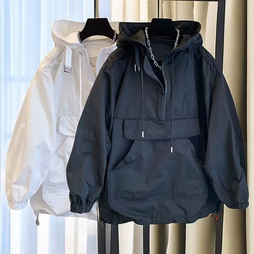 Damen lässige Anorakjacke mit verstellbarem Kapuzensystem und großzügiger Tasche Drune