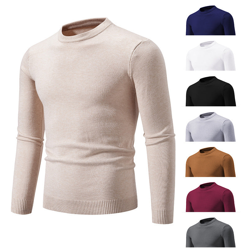 Herren klassischer Rundhals-Pullover aus weichem Strick Drune