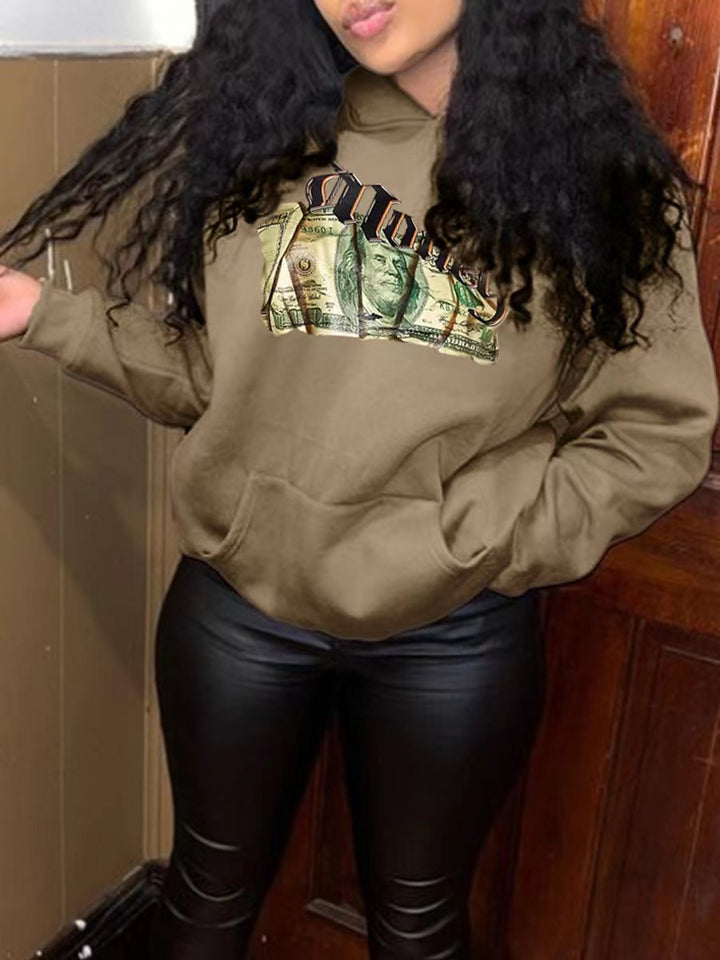 Damen Kapuzenpullover mit kreativem Grafikdruck und bequemer Passform Drune