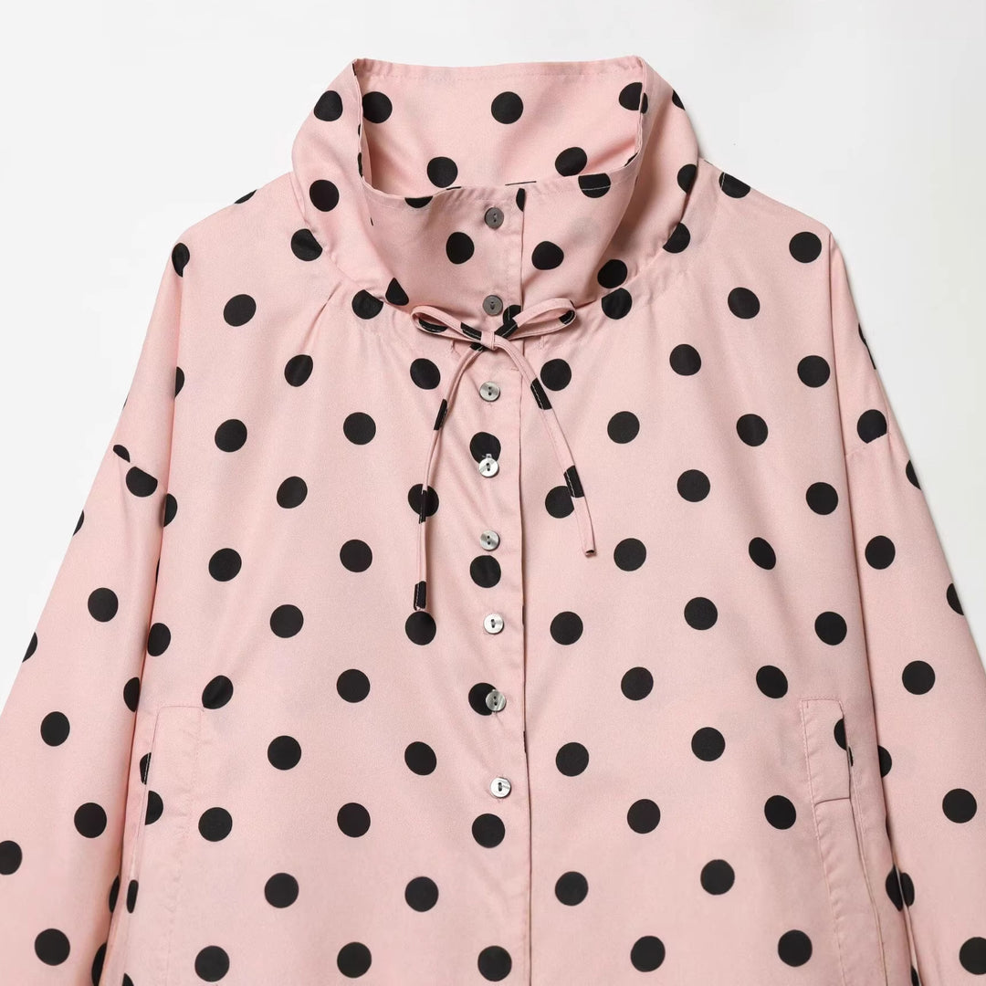 Damen nan Cropped-Anorak mit Stehkragen, Tunnelzugsaum und Druckknopfleiste Drune