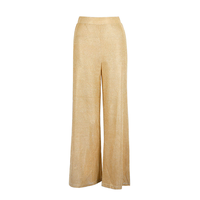 Damen Elegante weite Hose im funkelnden Metallic-Look Drune