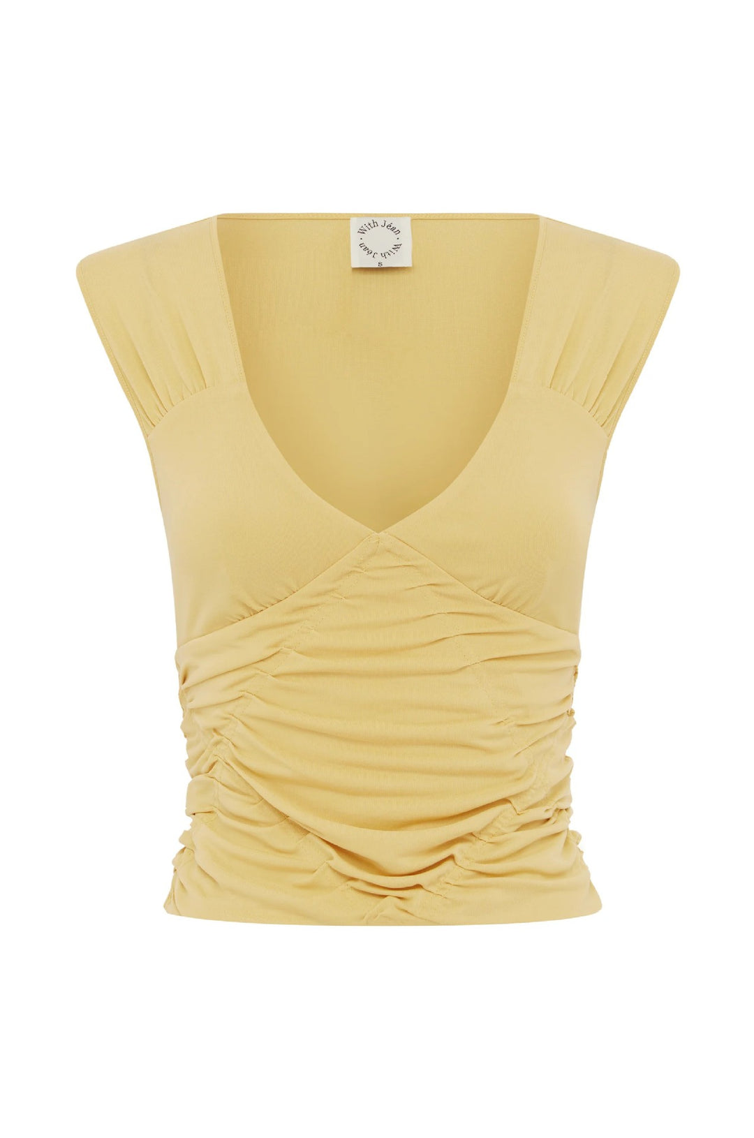 Damen Wickel-Top mit Raffungen Drune