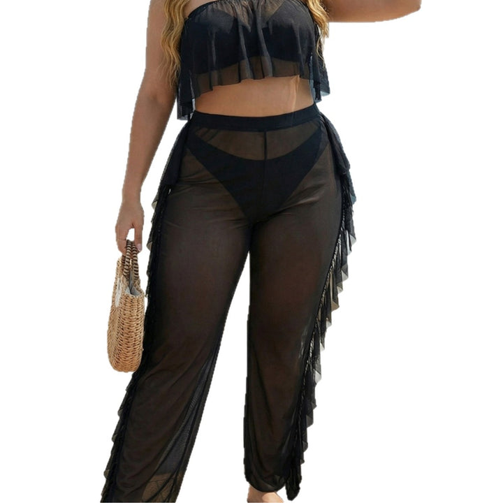 Damen eleganter Strand-Bikini-Set mit fransigen Akzenten Drune