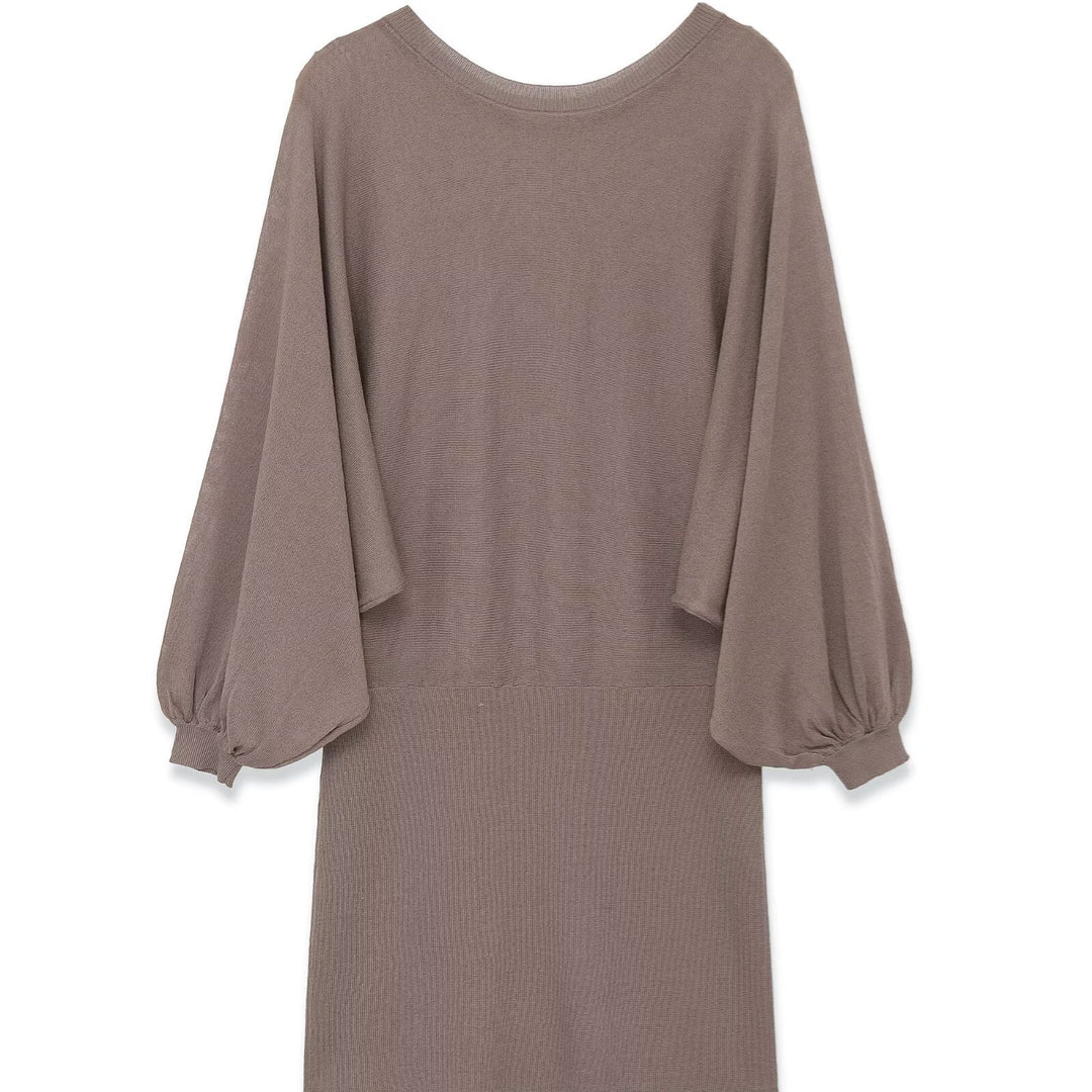 Damen luftiges Kleid mit weitem Schnitt und eleganten Puffärmeln Drune