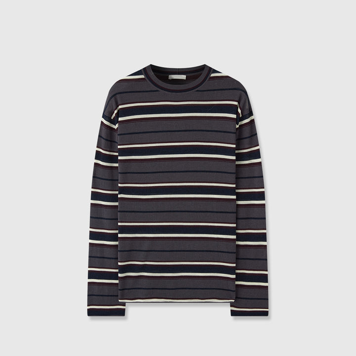 Damen Langarmshirt mit modischem Streifenmuster Drune