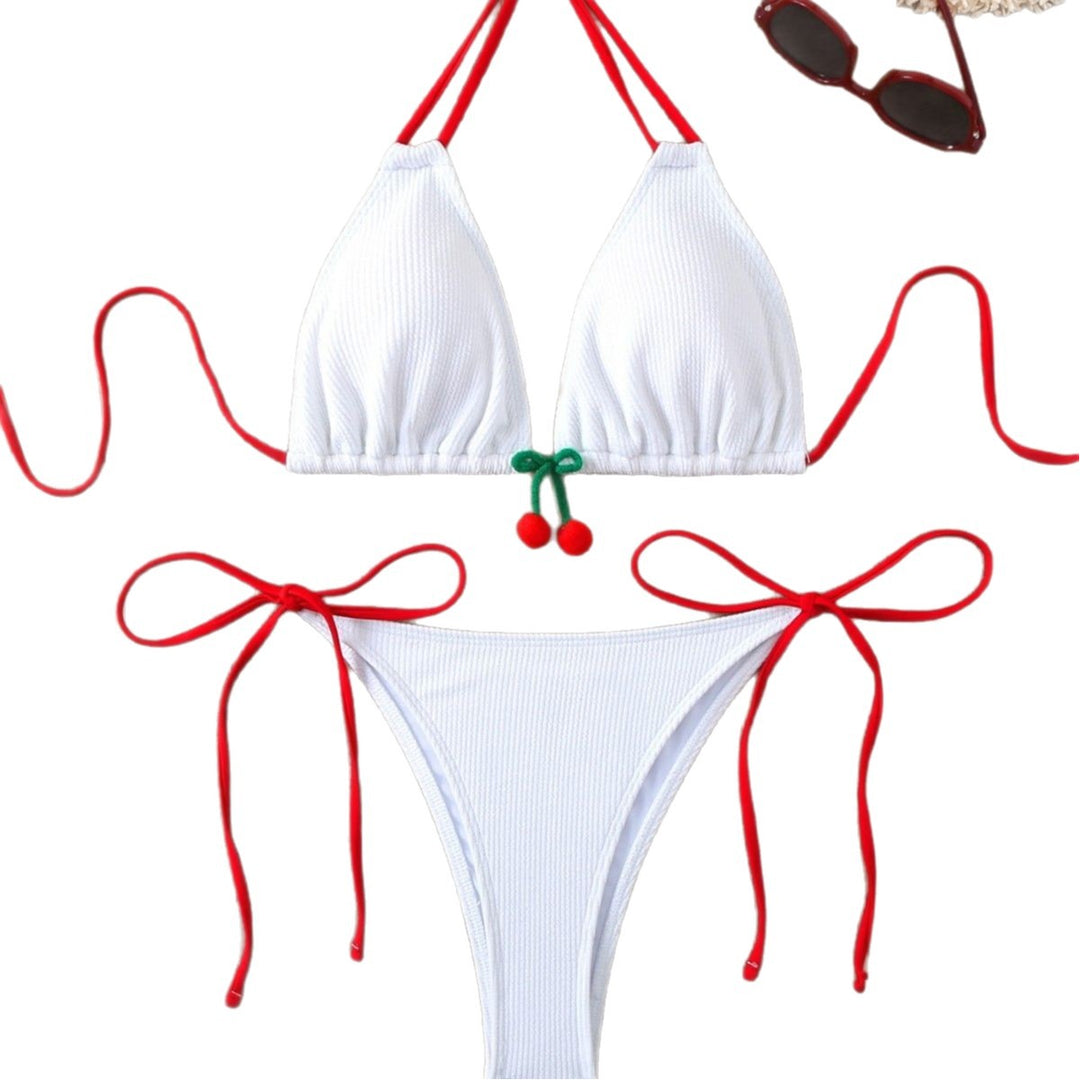 Damen Triangel-Bikini mit Kirschen-Detail Drune