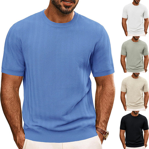 Herren strukturiertes Rundhals T-Shirt Drune