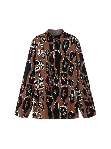 Damen lässiger Animal-Print Pullover Drune