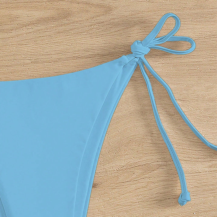 Damen Hoch geschnittene Bikini-Hose mit verstellbaren Bindebändern Drune