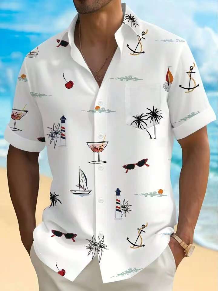 Herren Freizeithemd mit maritimen Motiven Drune