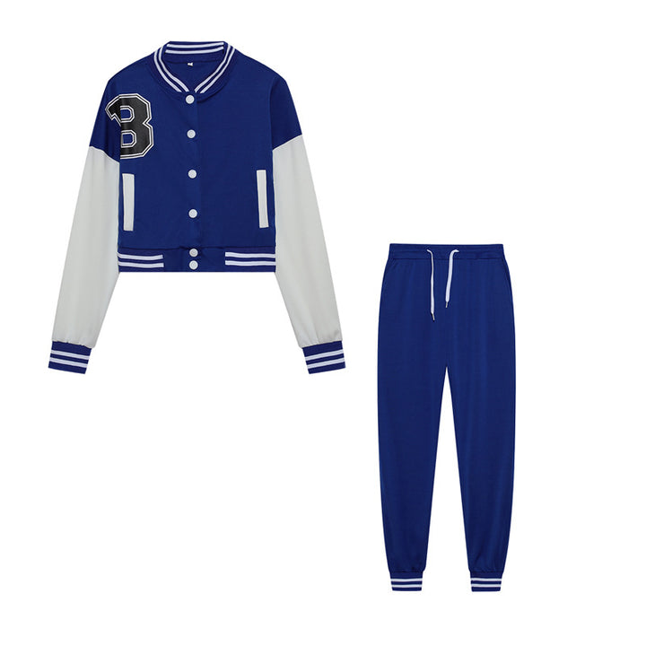 Damen Sportliches Set aus cropped Jacke und Jogginghose Drune