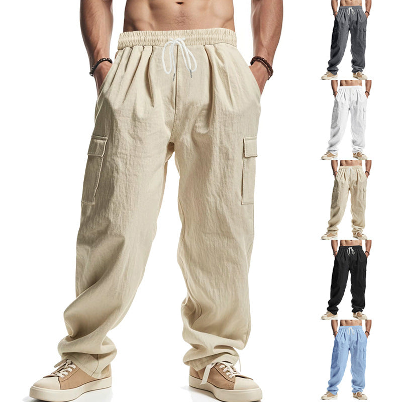 Herren lockere Cargohose mit elastischem Bund und praktischen Seitentaschen Drune