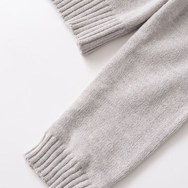 Damen feine Strickjacke mit durchgehender Knopfleiste und weichem Rundhalsausschnitt Drune