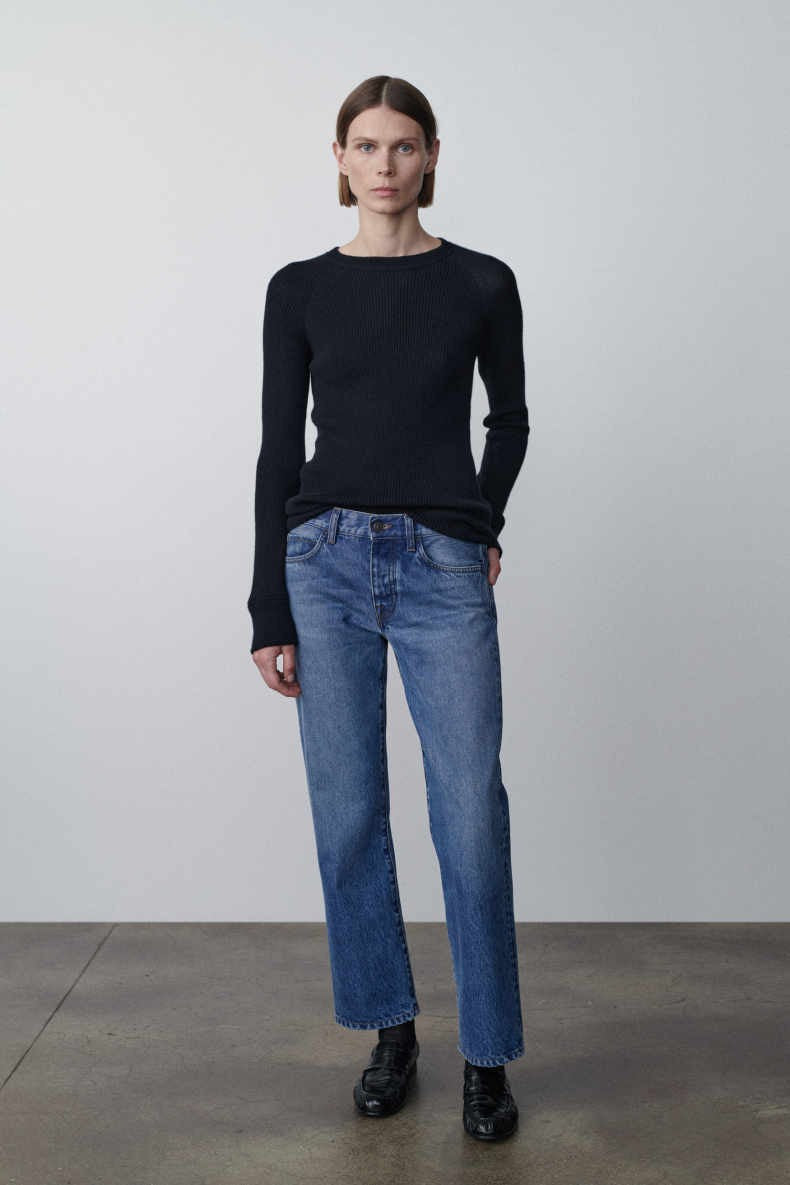 Damen Figurbetontes Rippstrickoberteil Drune