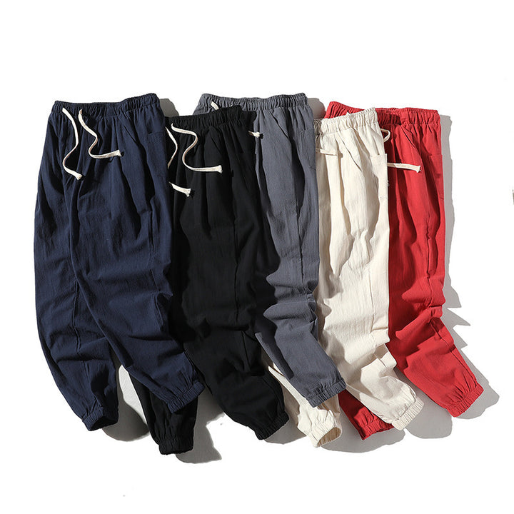 Herren nan lockere Jogginghose mit elastischem Bund, Kordelzug, Seitentaschen und elastischen Bündchen Drune