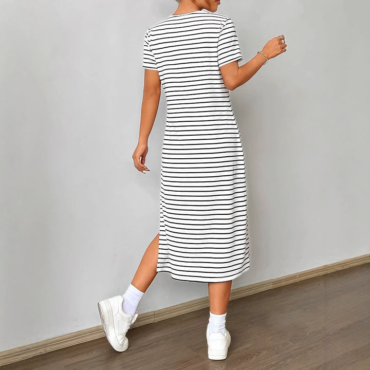 Damen Streifen-Maxikleid aus weichem Jersey Drune