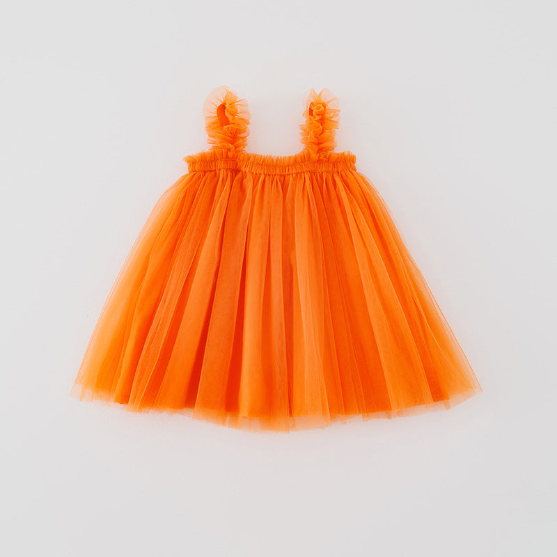 Mädchen Tüll Twirl Kleid mit Rüschen-Trägern Drune